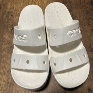 CROCS Women’s White Dual-Strap Slide Sandals